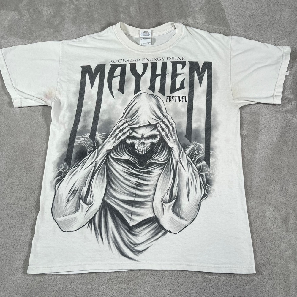 Vintage Mayhem Festival 2011 Rockstar Energy Drink Tour T-Shirt Mens Medium READ